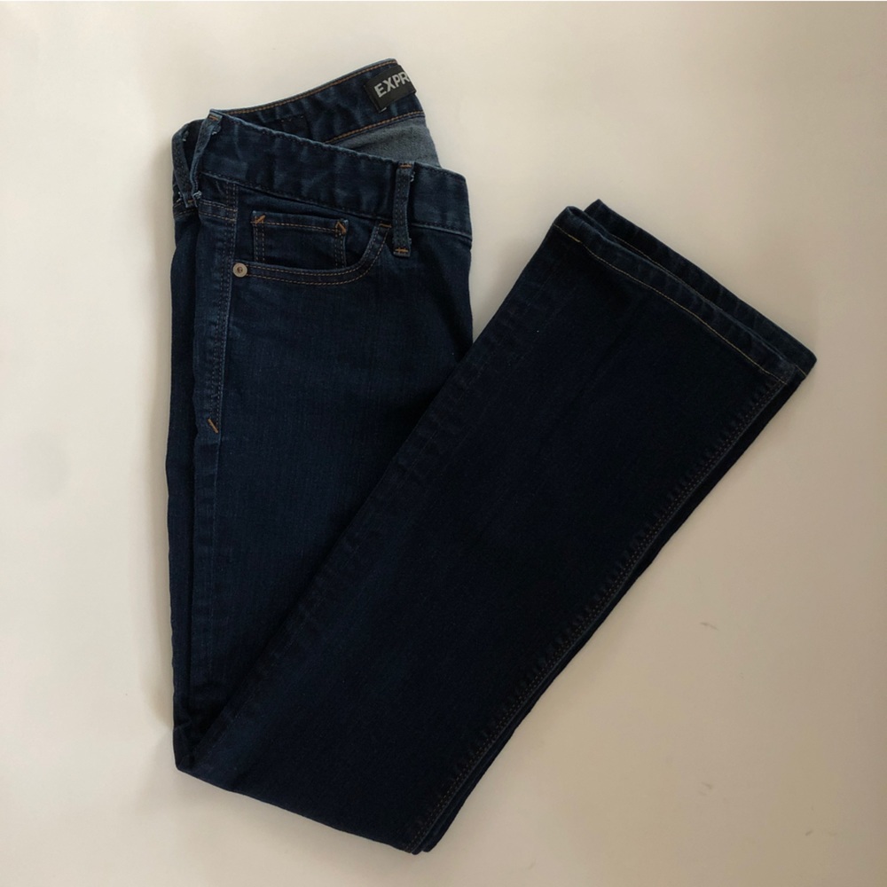 Super soft low rise express jeans dark blue denim